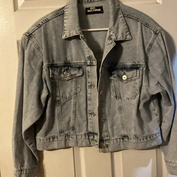 Nocturne Studded acid wash Denim Jacket size small-medium - Picture 6 of 11